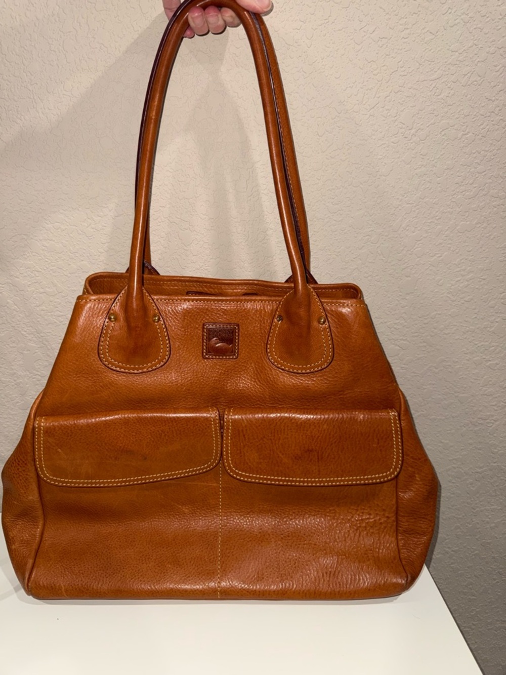 Dooney & Bourke Cognac Leather Shoulder Tote